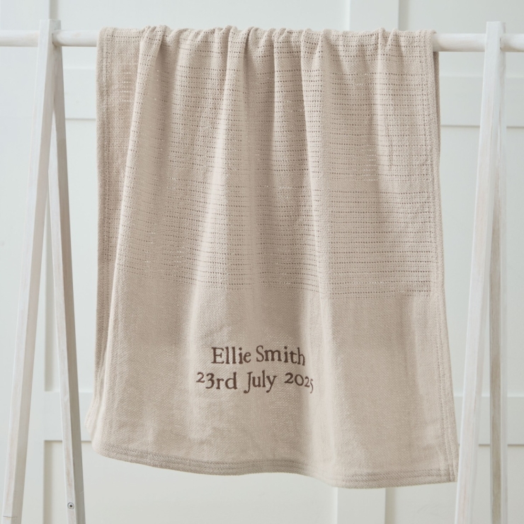 Personalised Oatmeal Cellular Blanket 