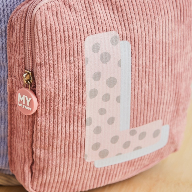 My Kids Personalized Bold Initial Medium Grab Handle Backpack