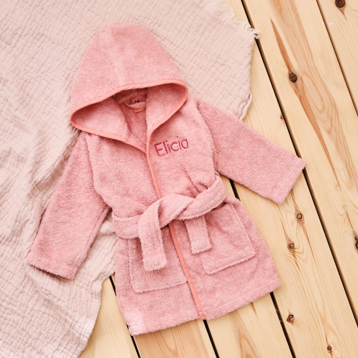 Personalized Pink Hooded Towelling Robe