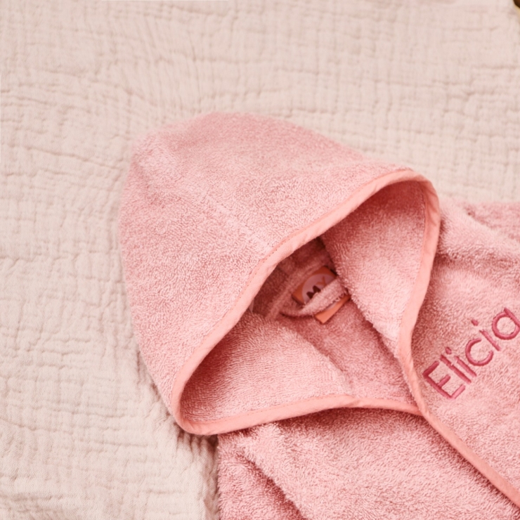 Personalized Pink Hooded Towelling Robe
