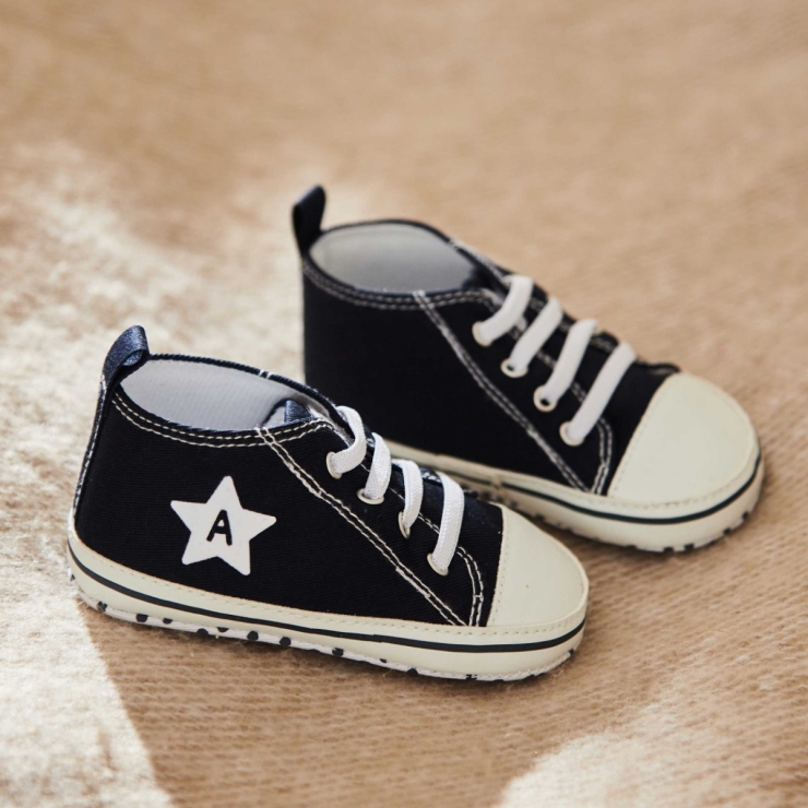 Personalized Navy Star Baby High Top Shoes