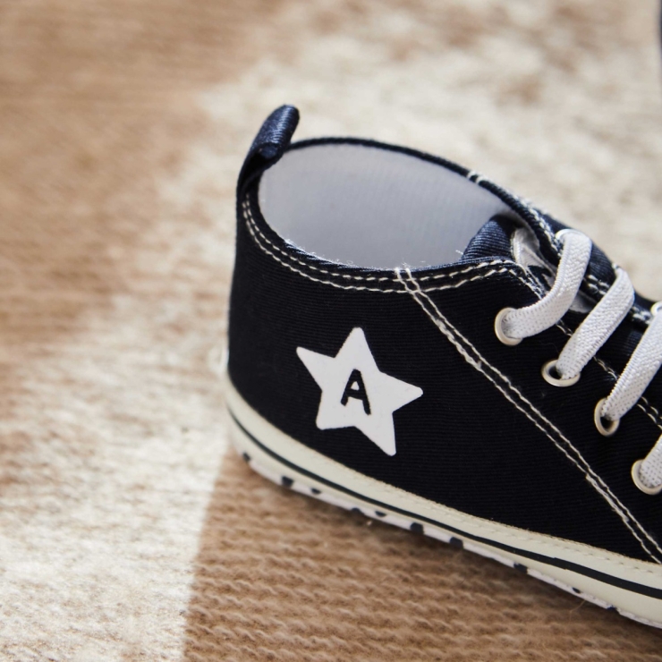 Personalized Navy Star Baby High Top Shoes
