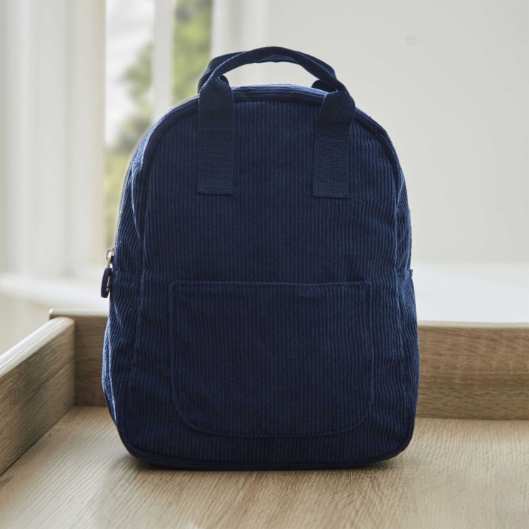 Personalised Mini Navy Cord Build-a-Backpack