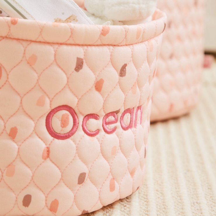 Personalized Pink Polka Dot Storage Bag Set