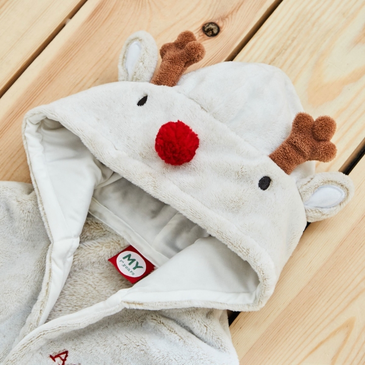 Personalised Reindeer Fleece Dressing Gown
