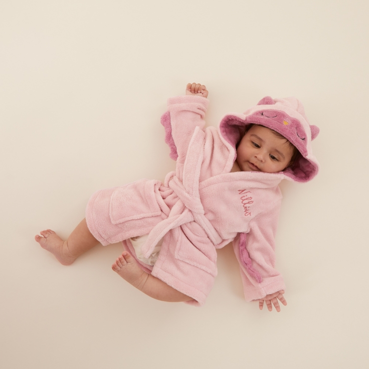 Personalised Pink Owl Robe