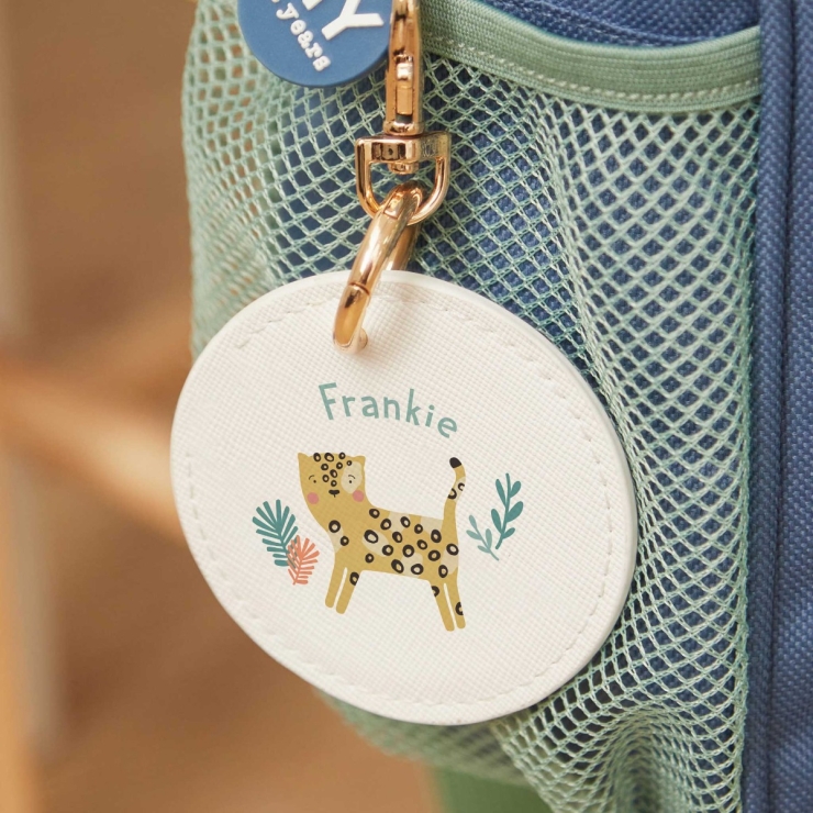 Personalized White Safari Keyring