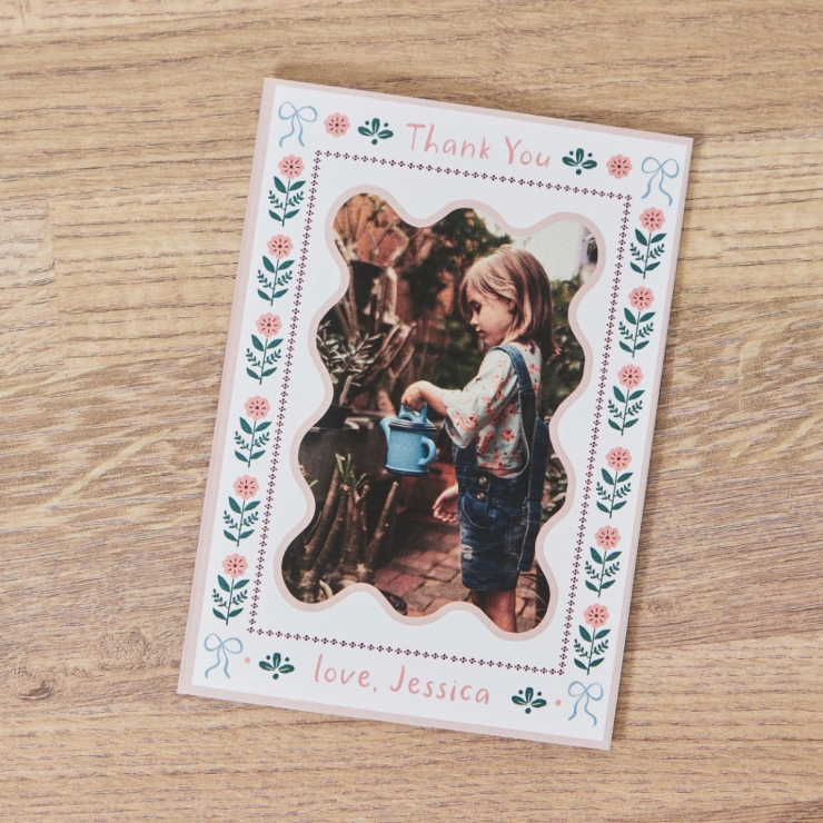 Personalised Floral Thank You Photo Card