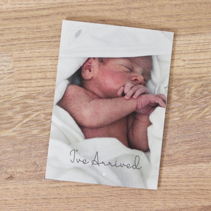 Personalised "I've Arrived" New Baby Photo Card