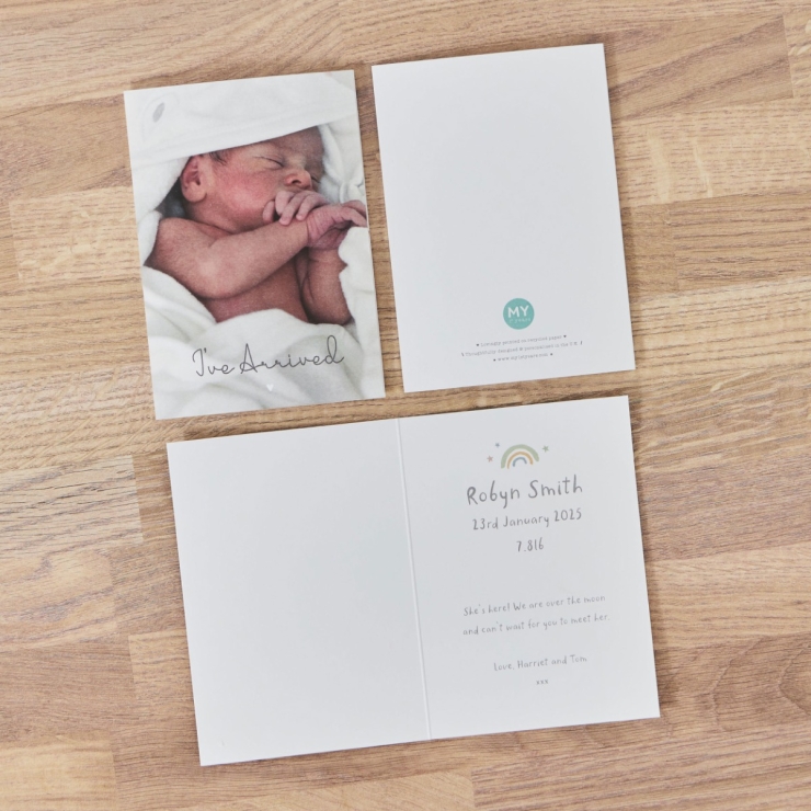 Personalised "I've Arrived" New Baby Photo Card