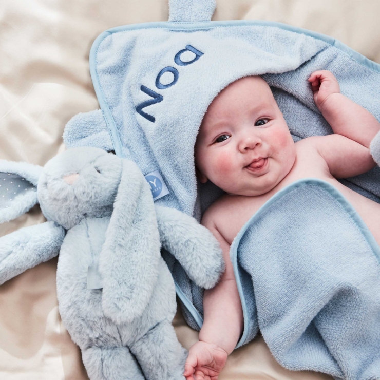 Personalised Blue Splash, Snuggle & Cuddle Gift Set