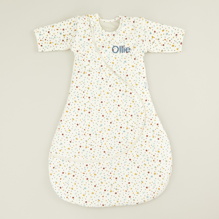 Personalised Purflo Scandi Spot Swaddle to Sleep Bag