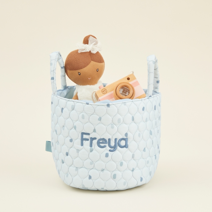 Personalized Small Blue Polka Dot Storage Bag