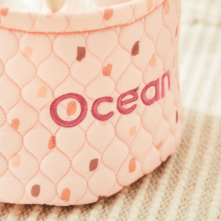 Personalized Small Pink Polka Dot Storage Bag