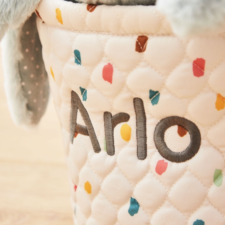 Personalized Small Rainbow Polka Dot Storage Bag