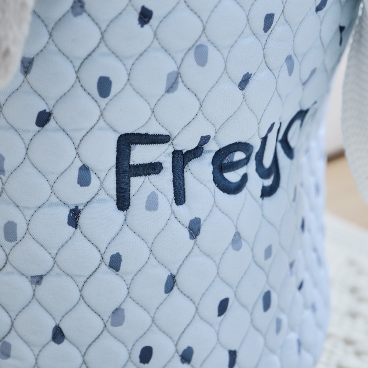 Personalized Medium Blue Polka Dot Storage Bag