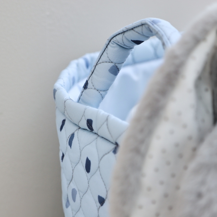 Personalized Medium Blue Polka Dot Storage Bag