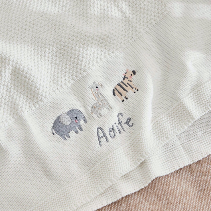 Personalised Born to be Loved Ivory Baby Shawl Blanket