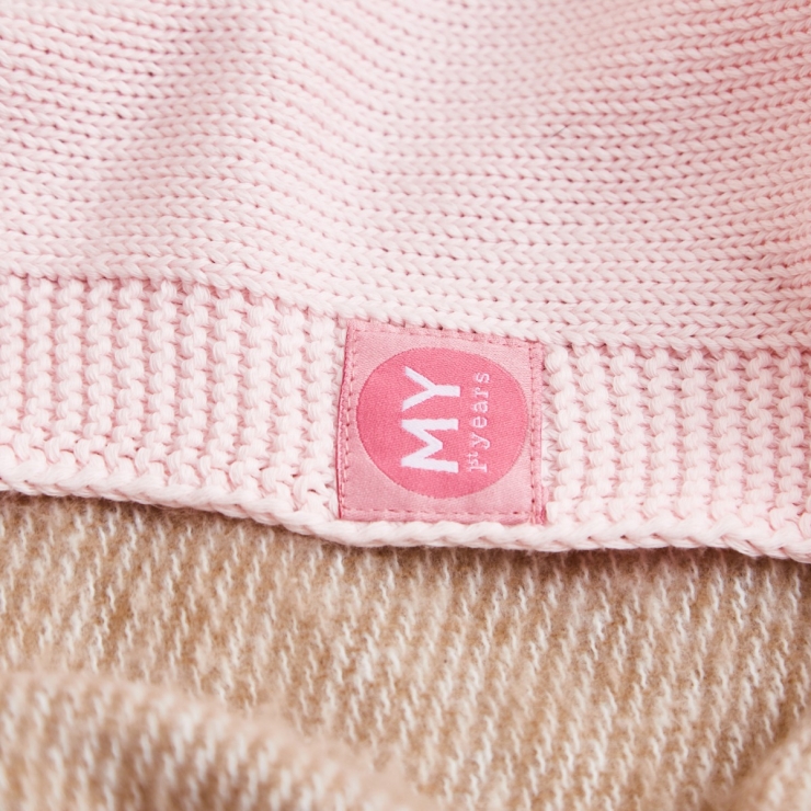 Personalized Bumblebee Light Pink Baby Shawl