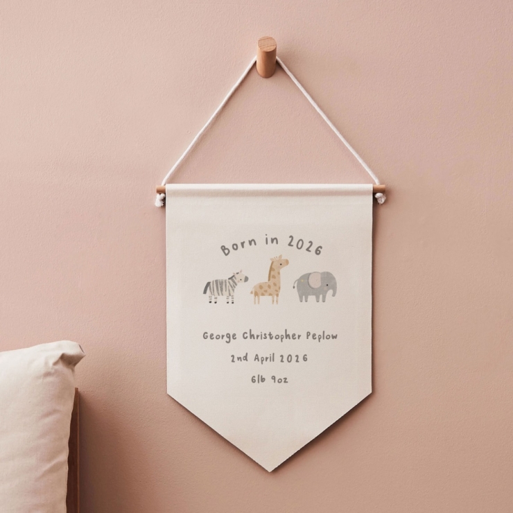 Personalized Born In 2026 Animal Wall Hanging 