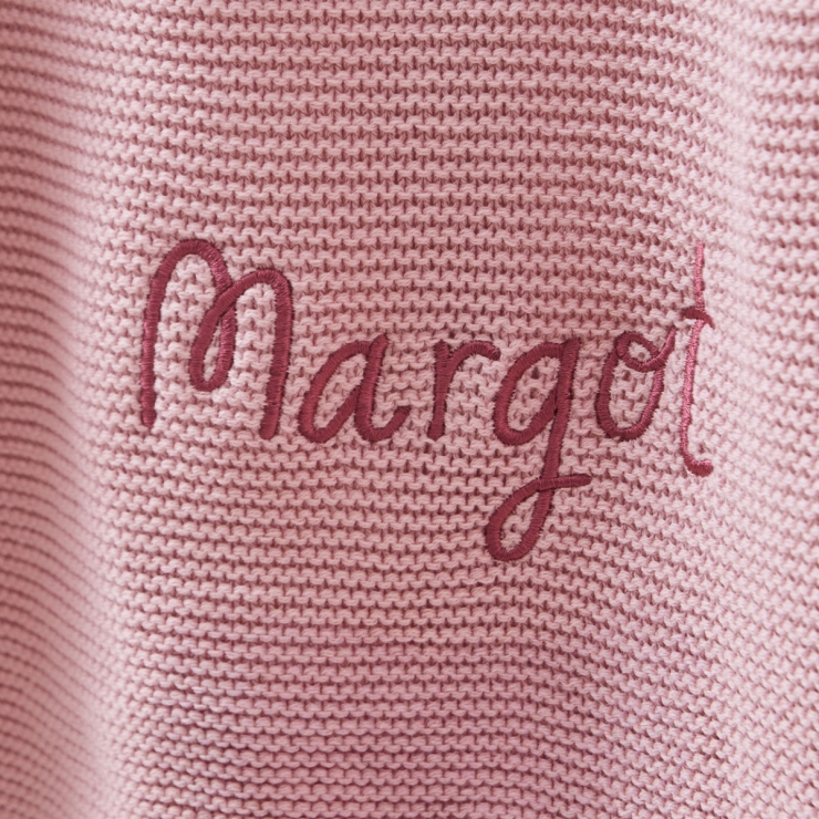 Personalised Frill Edge Pink Blanket