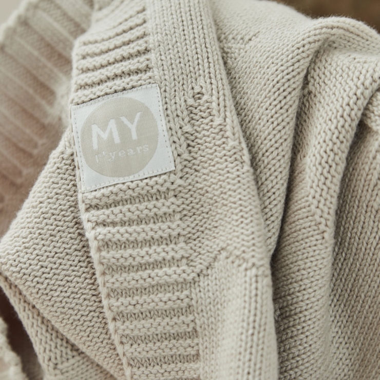 Personalised Born In 2026 Oatmeal Star Jacquard Baby Blanket