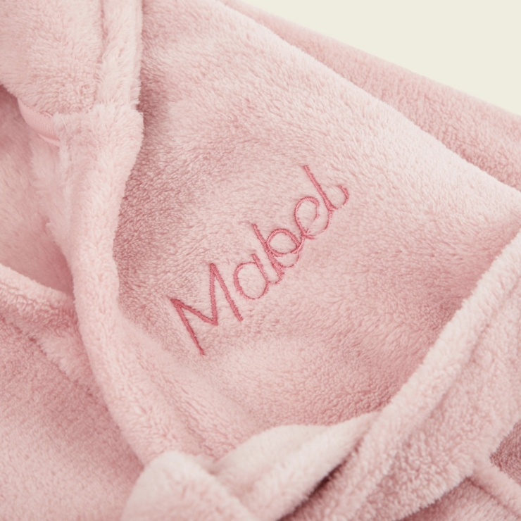 Personalised Pink Hooded Fleece Robe