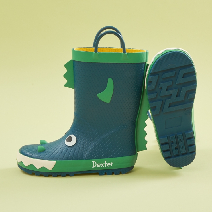 Personalised Blue Monster Wellies
