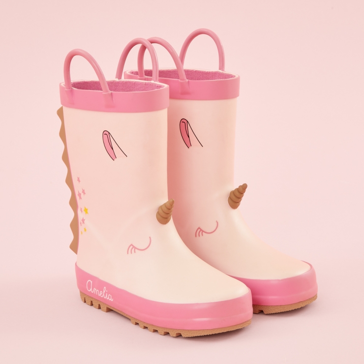 Personalised Pink Unicorn Wellies