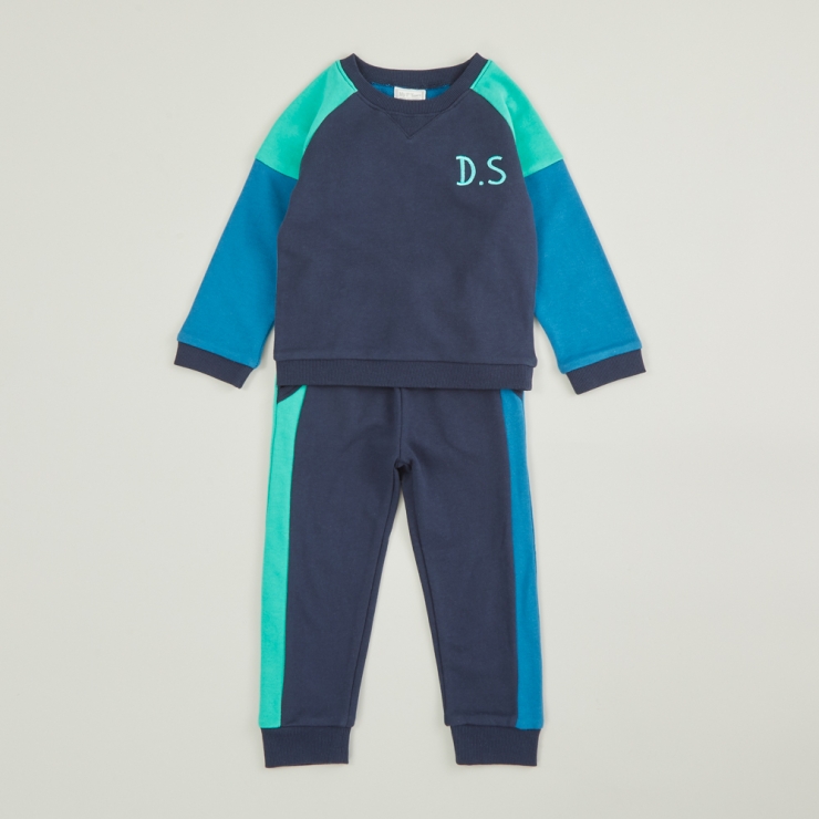Personalised Blue Colour Block Tracksuit