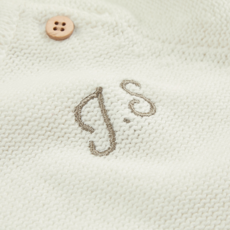 Personalised Oatmeal Knitted Romper Personalised