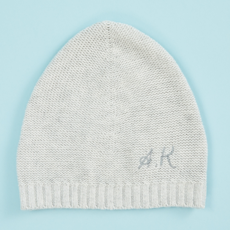 Personalised Knitted Grey Hat