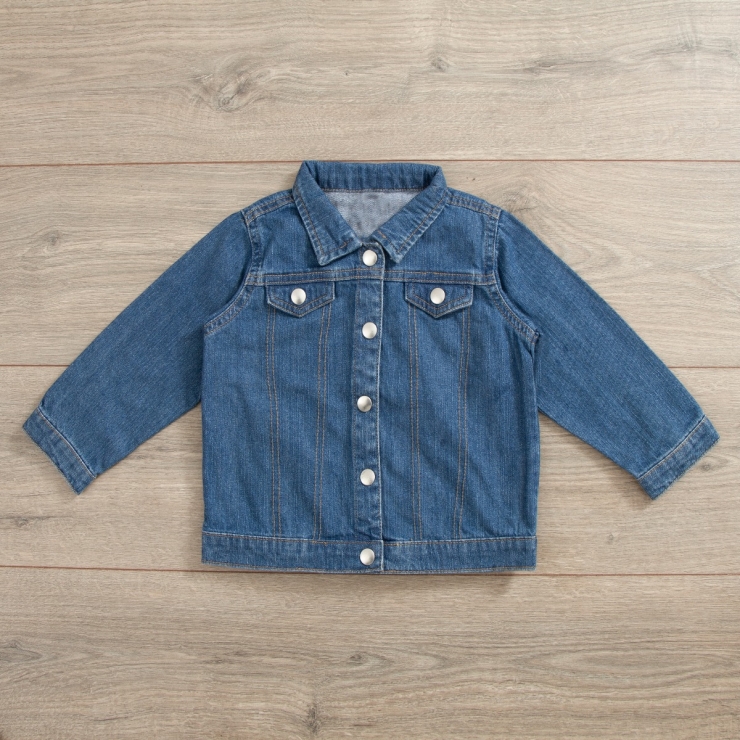 Personalised Lightening Bolt Design Denim Jacket Front View