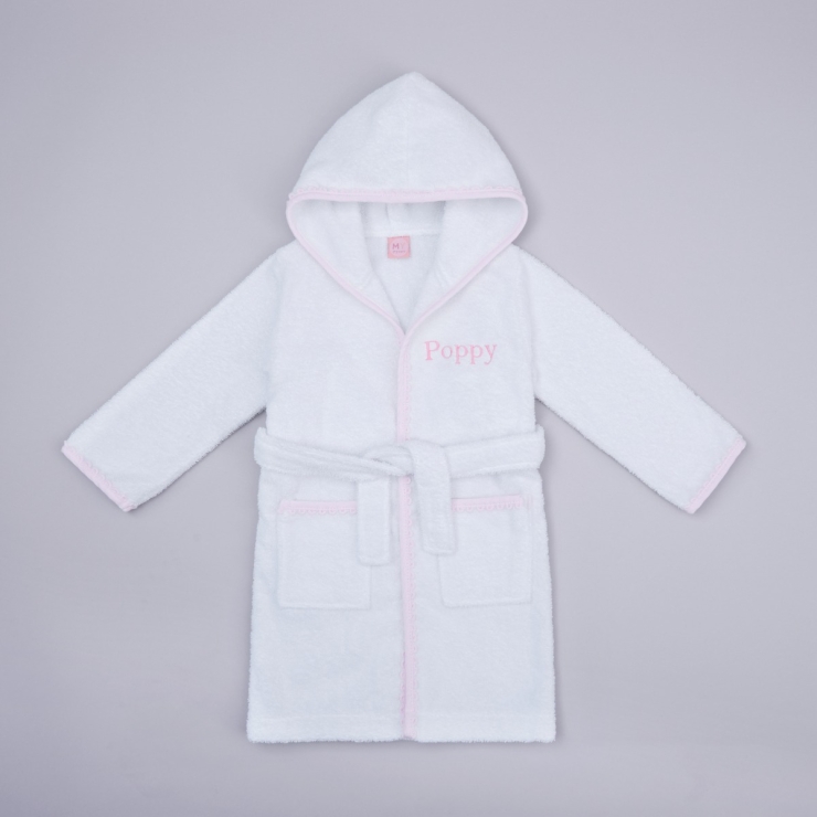 Personalized Pink Picot Trim Robe