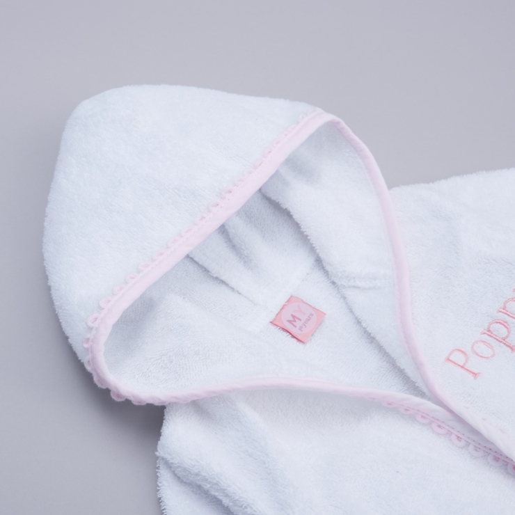 Personalized Pink Picot Trim Robe