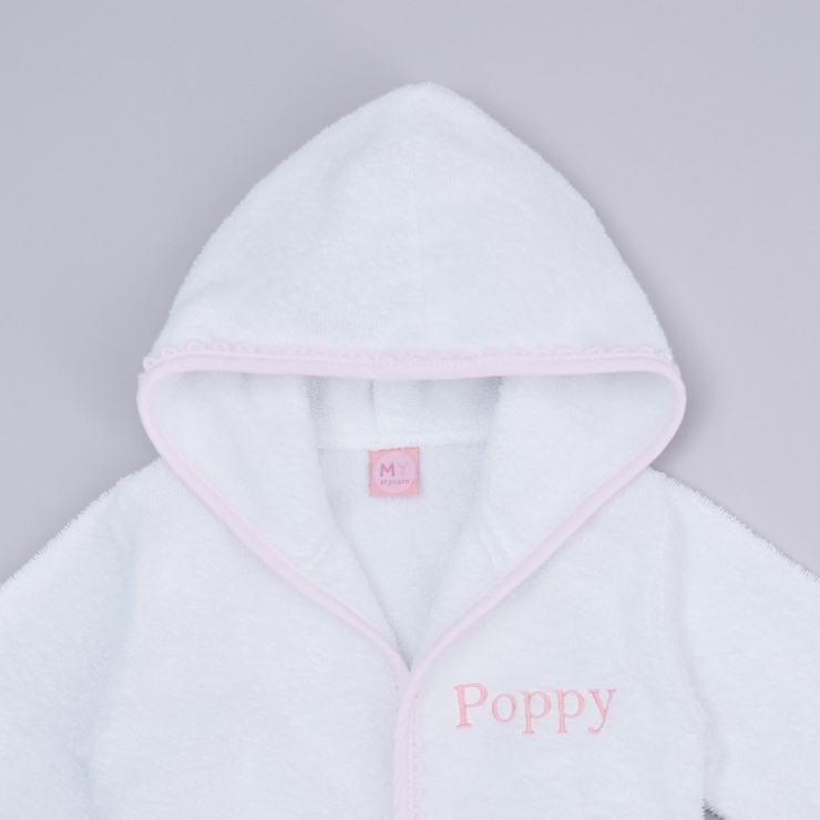 Personalized Pink Picot Trim Robe