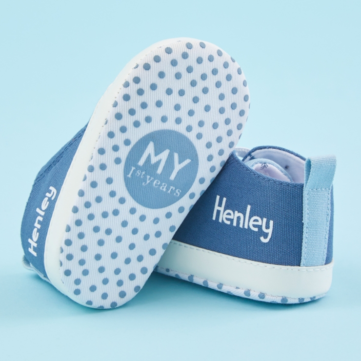 Personalised Blue Fox High Top Trainers