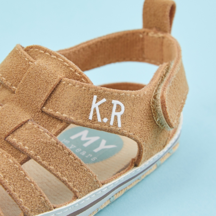 Personalised Beige Fisherman Sandals