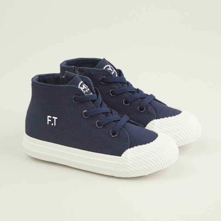 Personalized Navy Toddler High Top Trainers