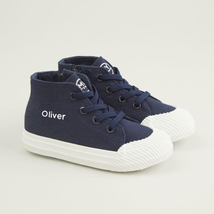 Personalized Navy Toddler High Top Trainers