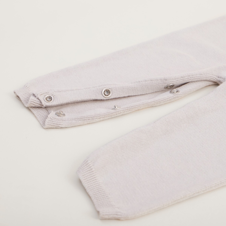 Personalised Organic Grey Knitted Baby Romper