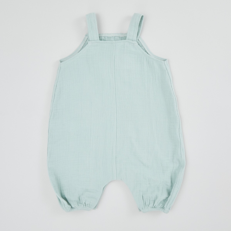 Personalised Blue Muslin Baby Romper