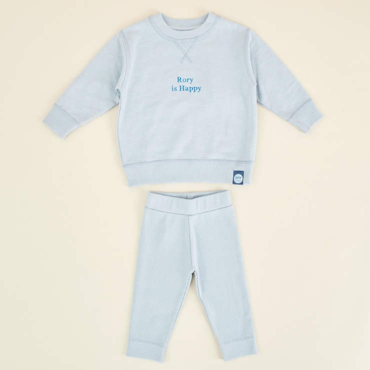 Personalised Blue Slogan Outfit Set