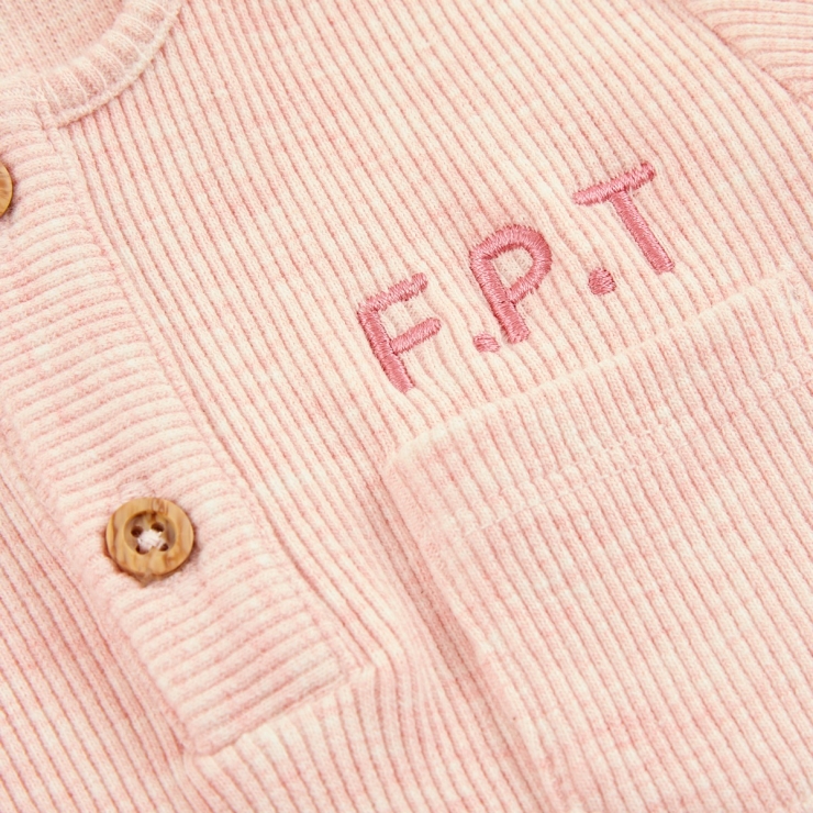 Personalised Pink Ribbed Jersey Outfit Set (3 piece)