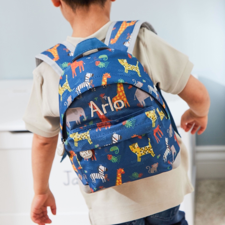 Personalized Navy Safari Print Classic Mini Backpack