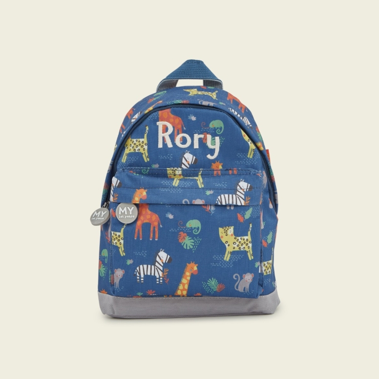 Personalized Navy Safari Print Classic Mini Backpack