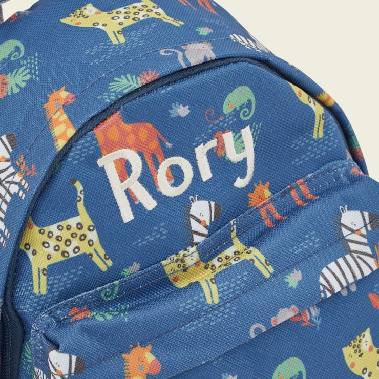 Personalized Navy Safari Print Classic Mini Backpack