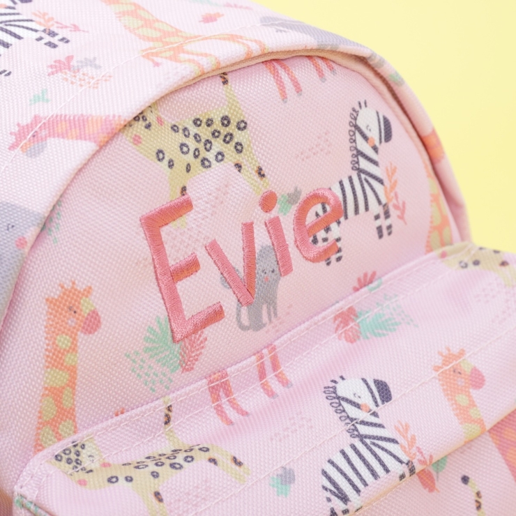 Personalised Pink Safari Print Classic Mini Backpack