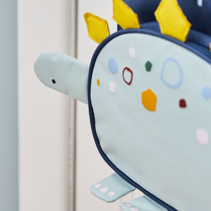 Personalised Blue Dinosaur Medium Backpack
