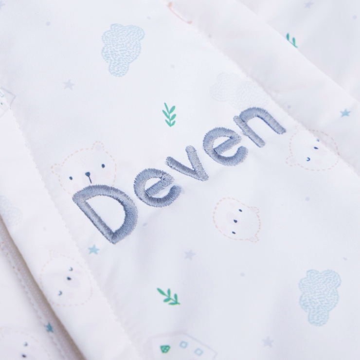Personalised Ivory Little Bear Snowsuit